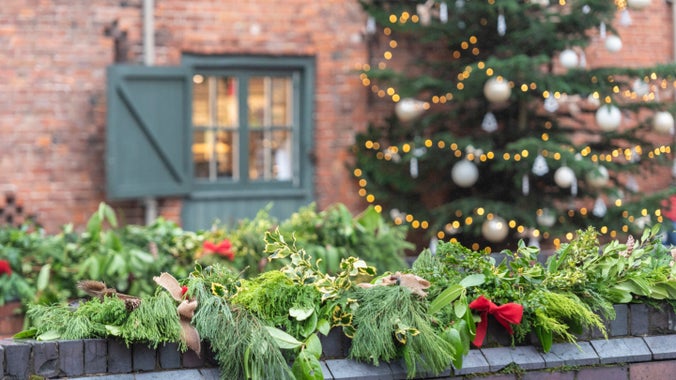 A Christmas tree at Erddig, Wrexham, North Wales
